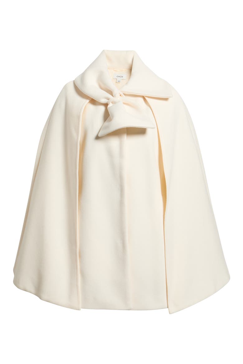 Bow Scarf Collar Cape, Main, color, IVORY