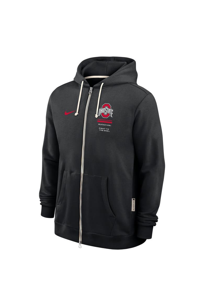 Men's Nike  Black Ohio State Buckeyes 2026 Sideline Standard Issue Dri-FIT Full-Zip Hoodie, Alternate, color, Black
