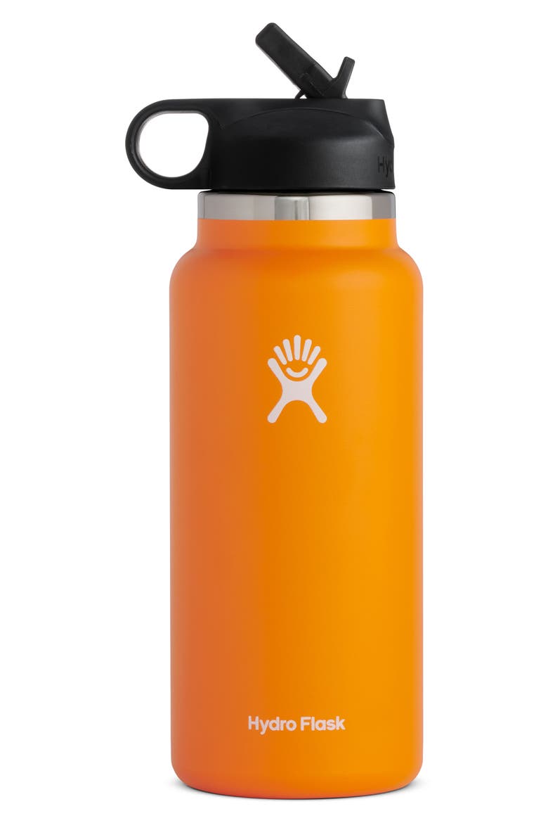 32-Ounce Wide Mouth Bottle with Straw Lid, Main, color, CLEMENTINE