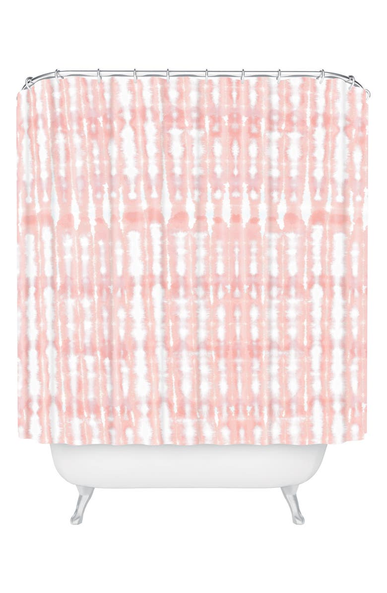 Deny Designs Shibori Plaid Shower Curtain, Main, color, 