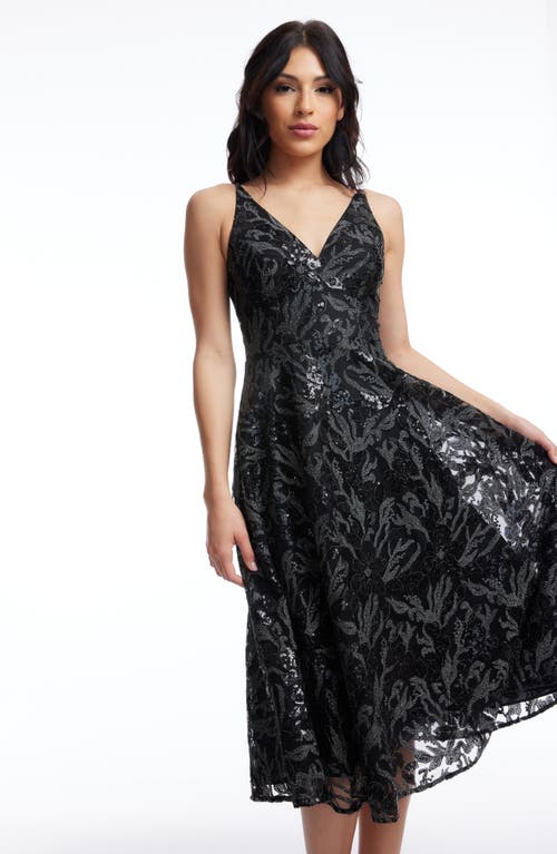 Shop Dress The Population Elisa Sequin Fit & Flare Cocktail Dress In Black Multi