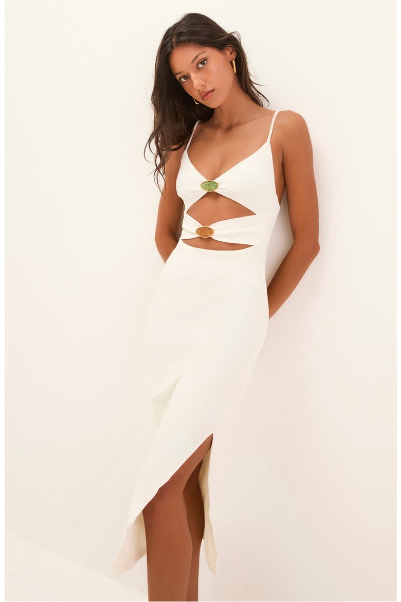 Petra Cutout Cover-Up Maxi Dress, Alternate, color, WHITE