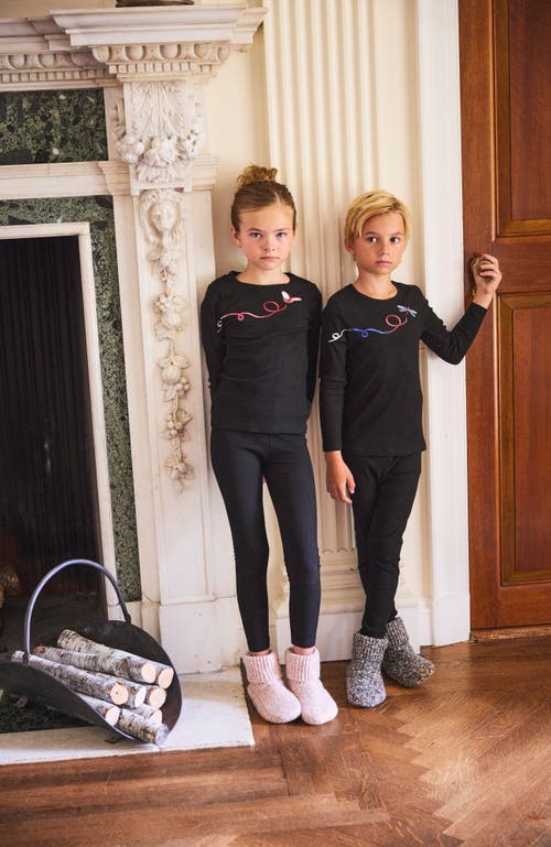 Noggiwear Dragonfly Ribbed Loungewear Set In Black