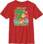 POKEMON Boy's Pokemon It's My 7th Birthday Starters T-Shirt