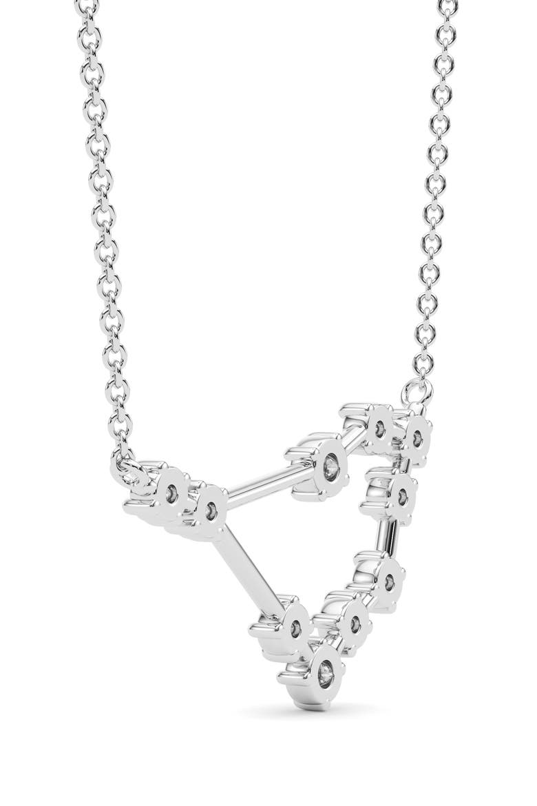 Capricorn Constellation Lab Created Diamond Necklace, Alternate, color, 18K WHITE GOLD