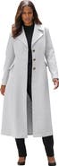 Roaman's Plus Size Long Tailored Wool Blend Coat