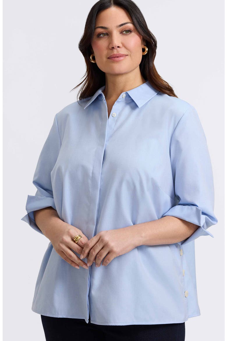Beatrice Side Button Shirt, Alternate, color, SOFT BLUE