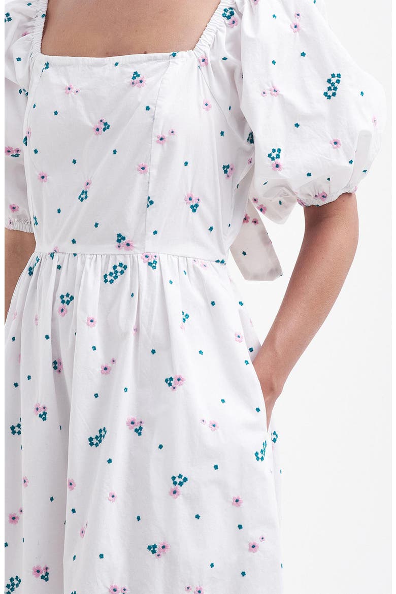 Fairacre Embroidered Floral Cutout Cotton Poplin Midi Dress, Alternate, color, MULTI