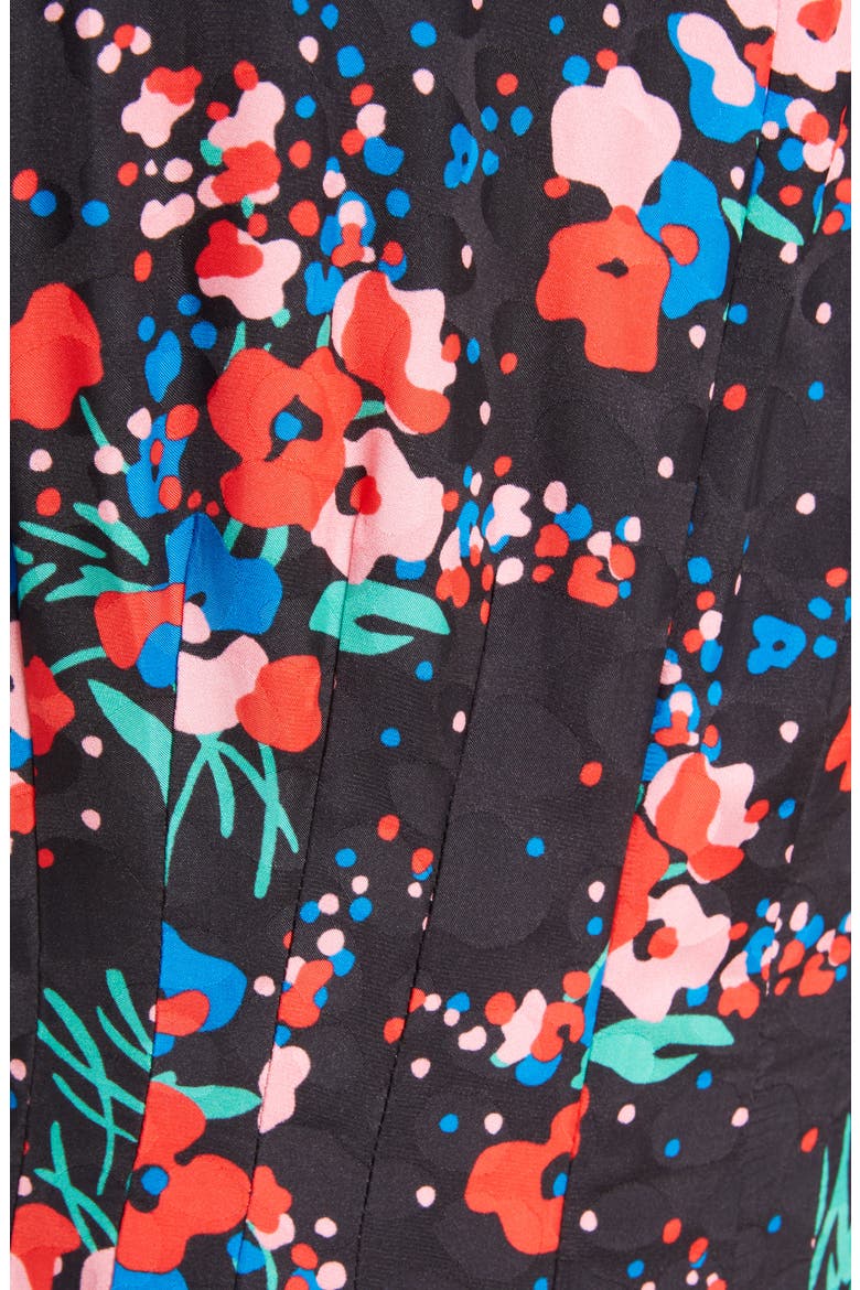The 40s Long Sleeve Midi Dress, Alternate, color, BLACK MULTI