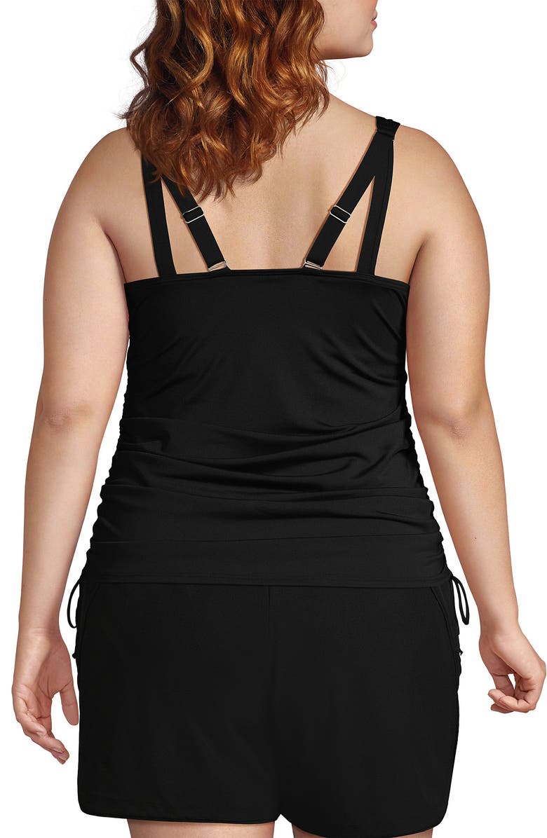 Lands' End Plus Size DD-Cup Chlorine Resistant Adjustable V-neck Underwire Tankini Top Swimsuit, Alternate, color, 