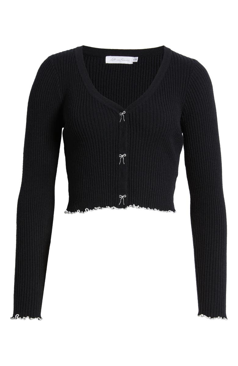 All in Favor Embroidered Bow Rib Crop Cardigan, Alternate, color, 