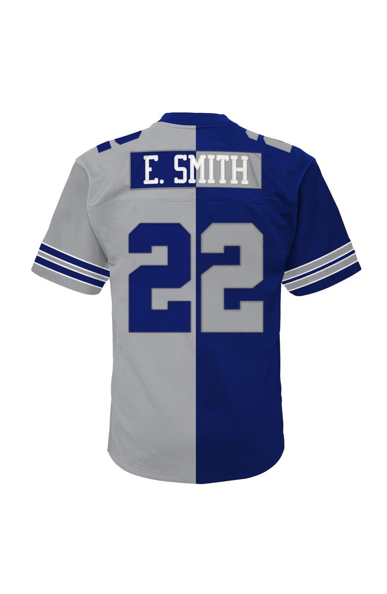 Mitchell & Ness Men's Mitchell & Ness Emmitt Smith Navy/Silver Dallas Cowboys Big & Tall Split Legacy Retired Player Replica Jersey, Alternate, color, 