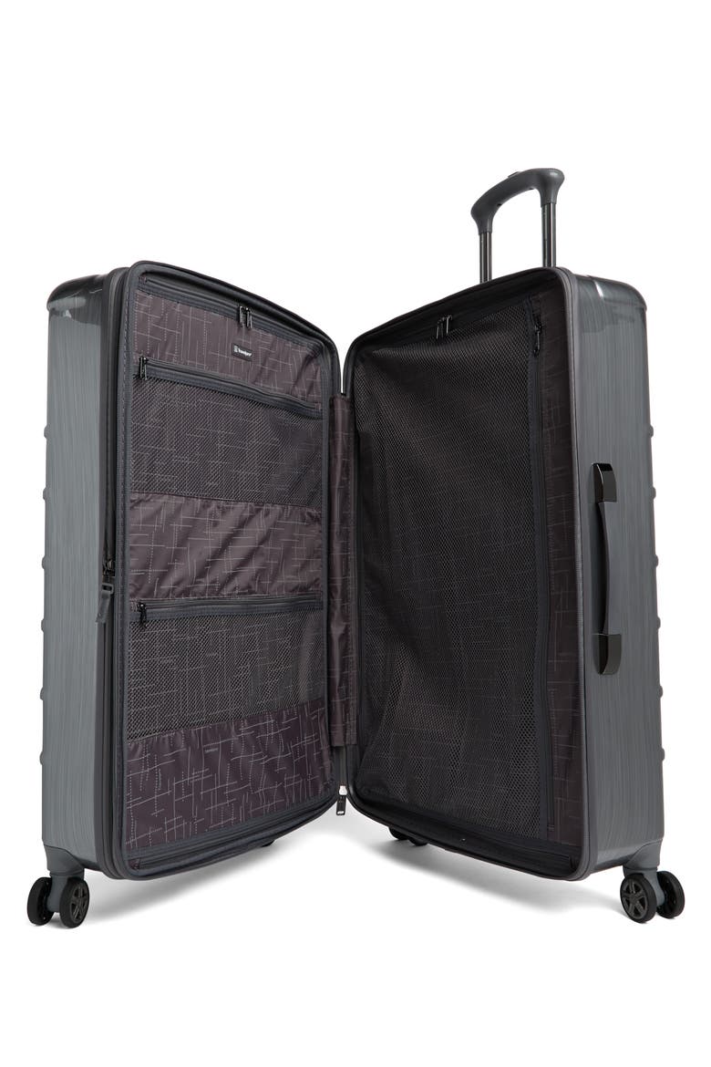 Rollmaster™ Lite 28" Expandable Large Checked Hardside Spinner Luggage, Alternate, color, SILVER