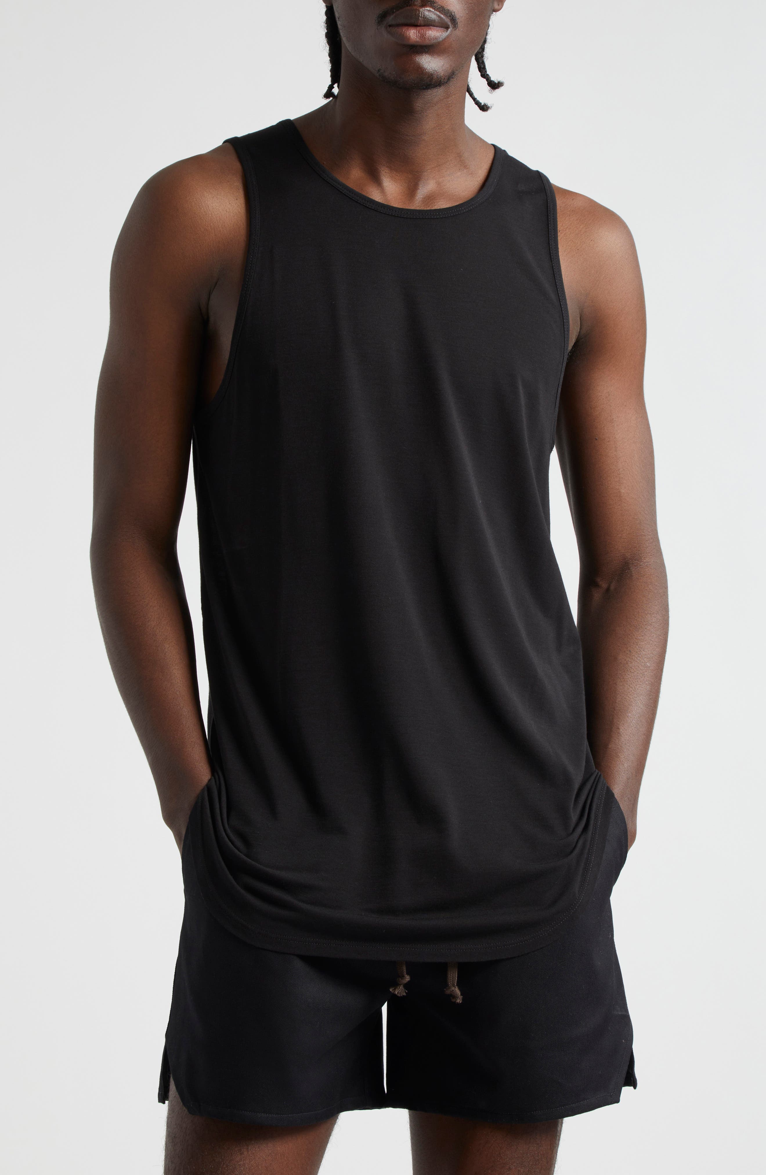 JKEEFER Loose Fit Tank in Black 