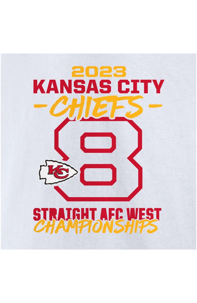 FANATICS Men's Fanatics Branded White Kansas City Chiefs Eight-Time AFC West Division Champions T-Shirt, Alternate, color,