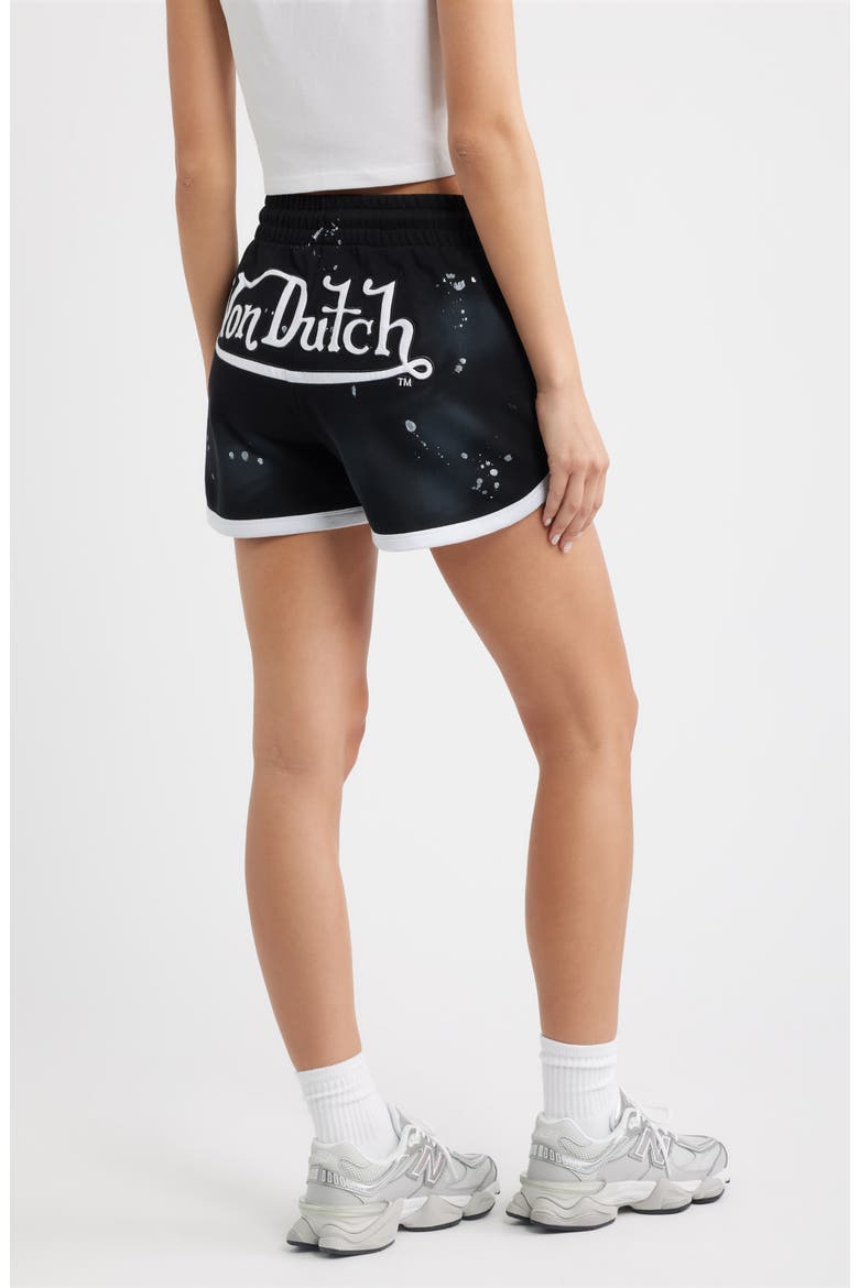 Spray Wash Patch Shorts, Alternate, color, JET BLACK SPRAY WASH