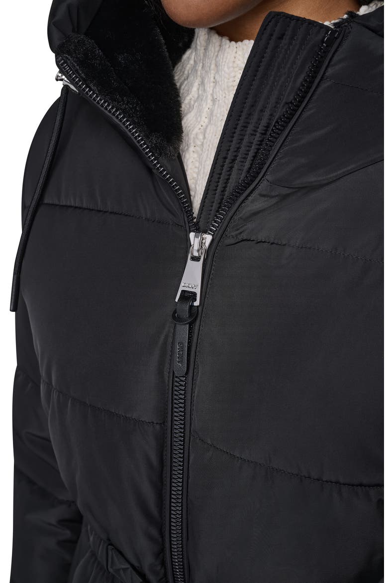Water Resistant Hooded Puffer Jacket, Alternate, color, BLACK
