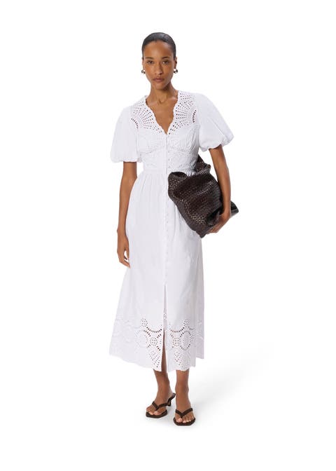 100% Cotton Broderie V-Neck Dress