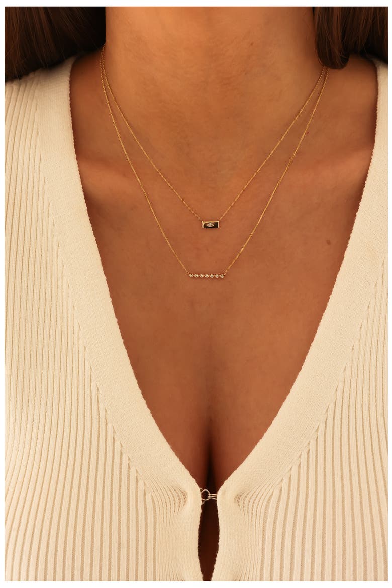 Alexa Jordy Marquise Diamond Bar Pendant Necklace, Alternate, color, YELLOW GOLD/ DIAMOND
