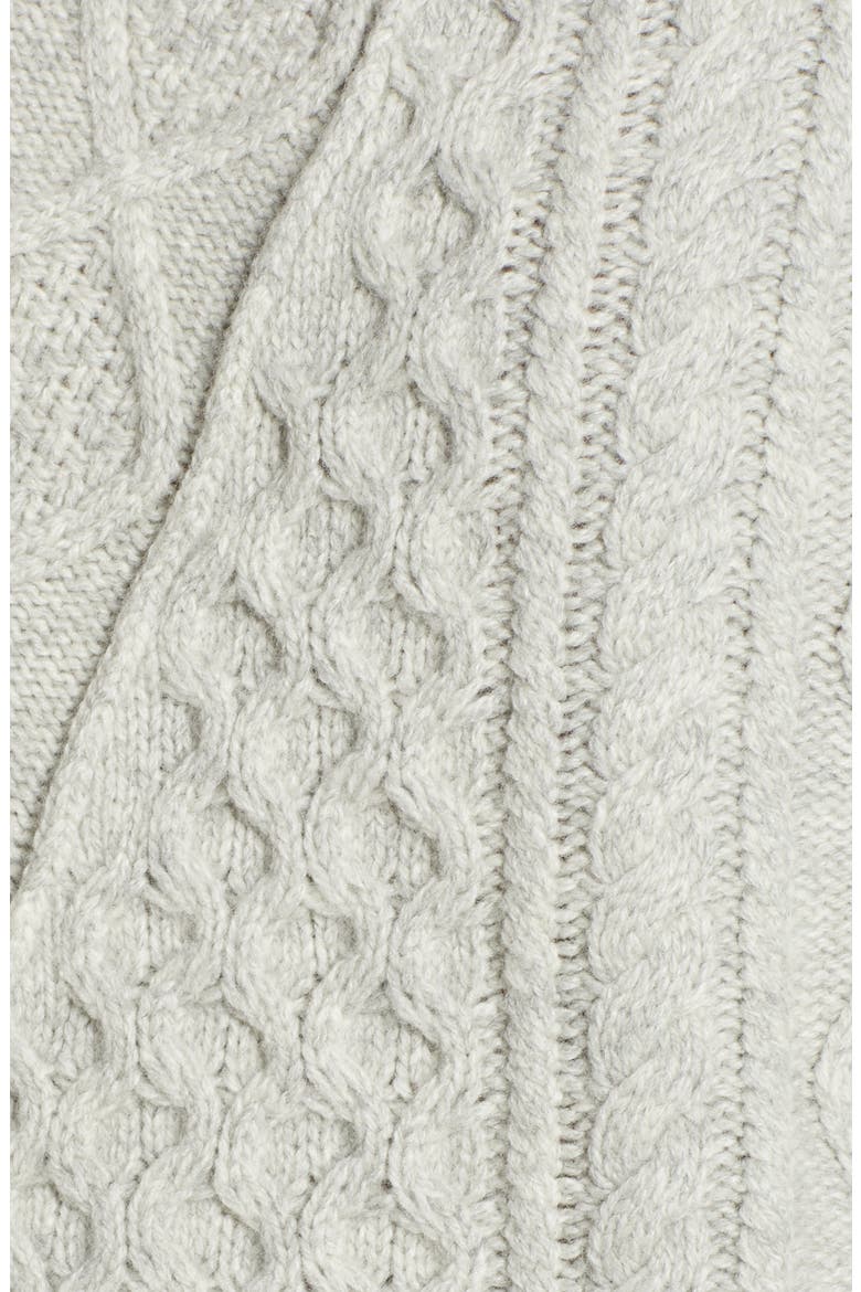 Patchwork Cable Knit Oversize Tunic Sweater, Alternate, color, HEATHER DUSK