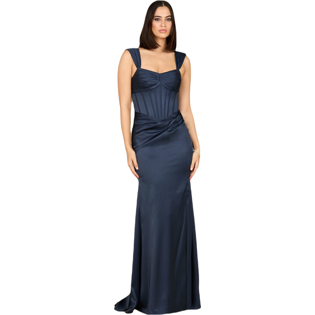 Lara New York Sleeveless Corset Gown In Navy