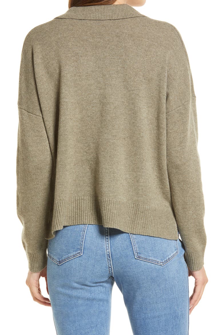 Davie Polo Sweater, Alternate, color, HEATHER SAGEMIST
