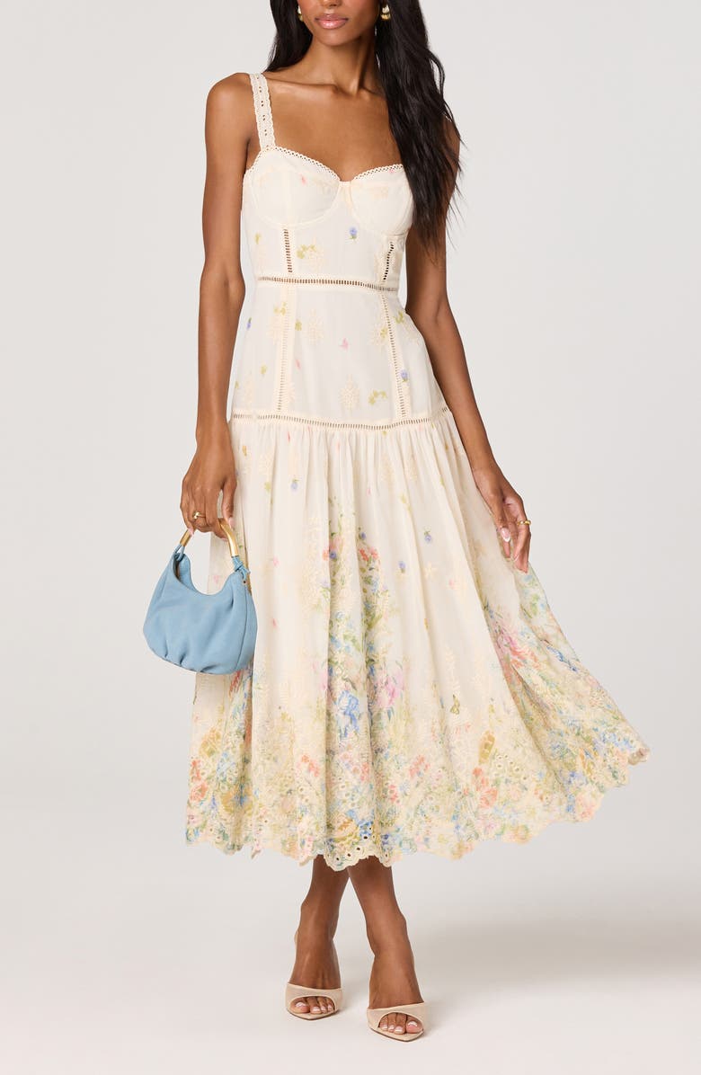 ASTR the Label Pellagia Eyelet Maxi Dress, Alternate, color, Cream Multi Floral