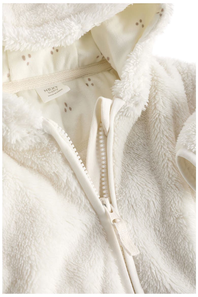 Kids' Zip Front Hooded Fleece Jacket, Alternate, color, WHITE