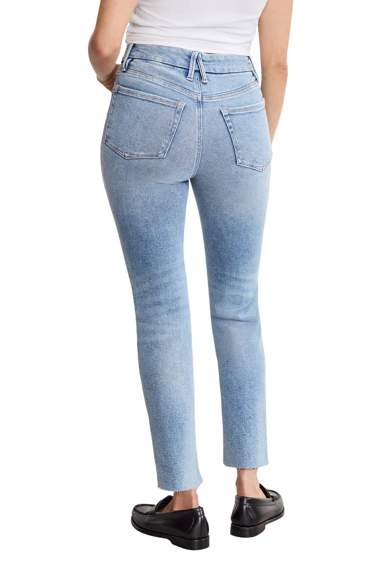Soft-Tech Good Straight Raw Hem Ankle Straight Leg Jeans, Alternate, color, INDIGO799