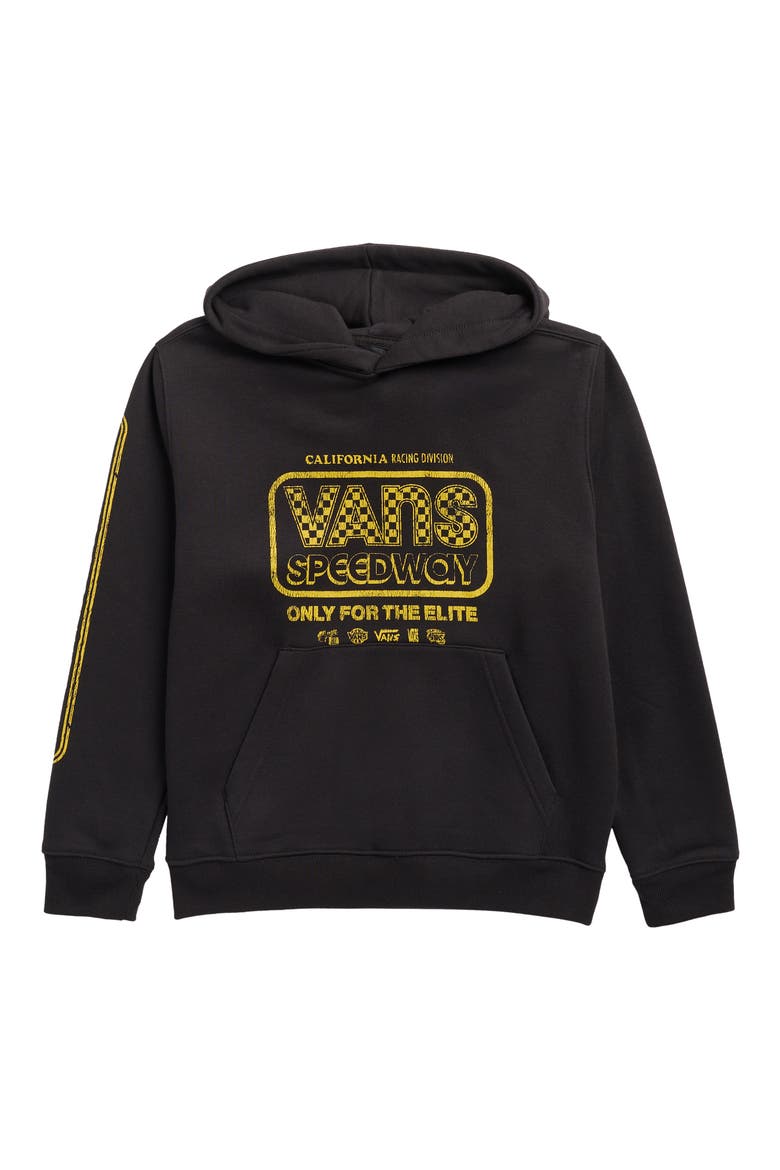 Kids' B Speedway Graphic Hoodie, Main, color, BLACK