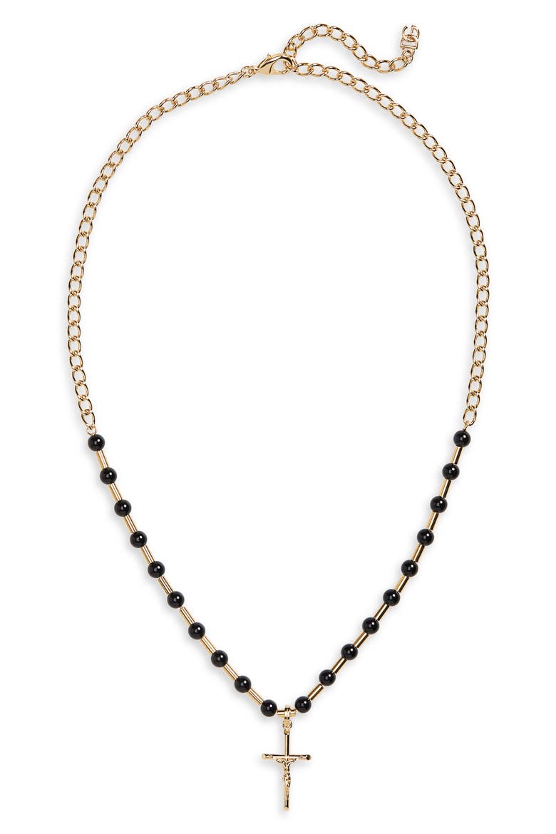 DNA Cross Pendant Necklace, Main, color, GOLD