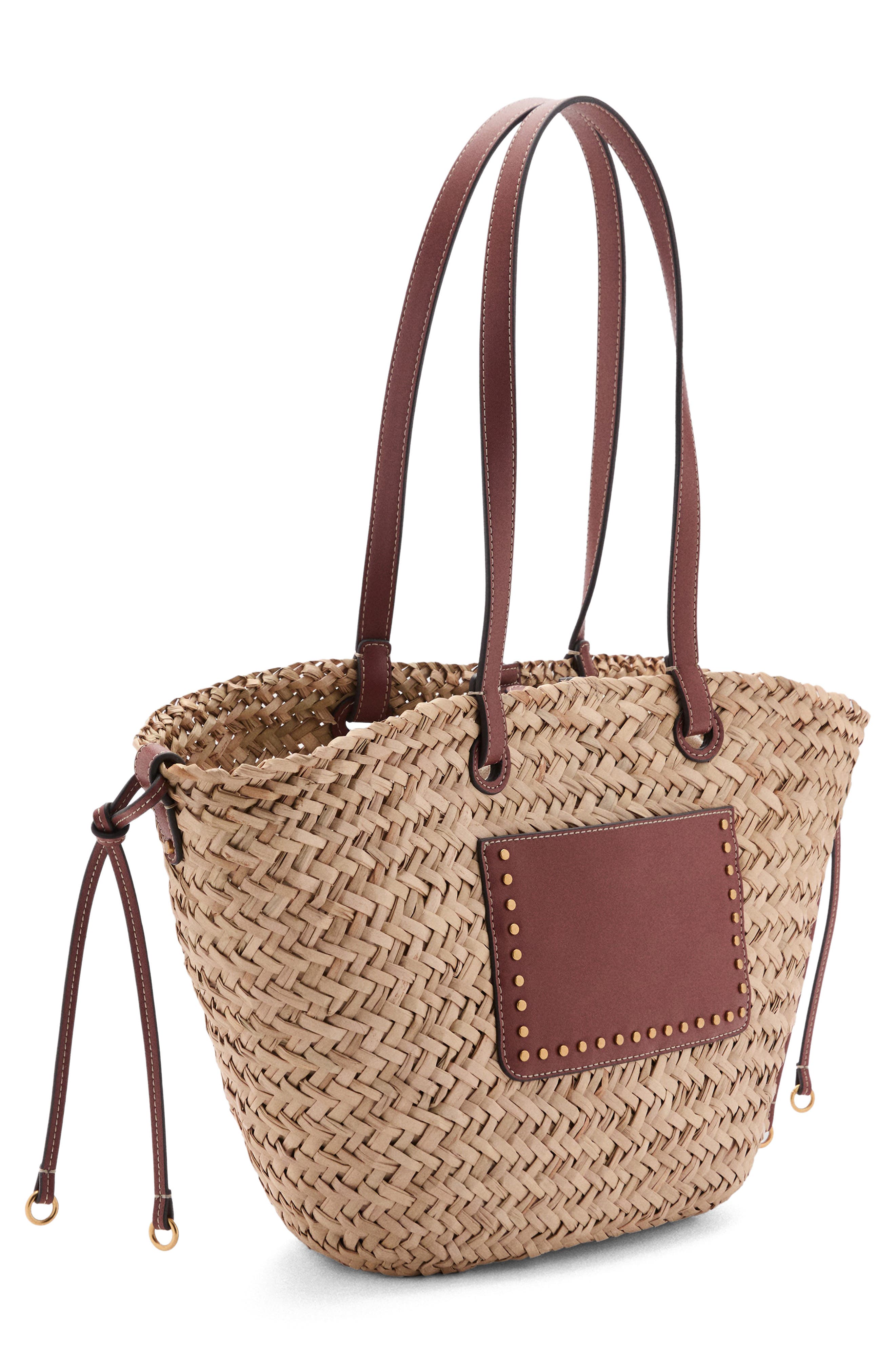 MANGO Large Straw Shoulder Bag, Alternate, color, 