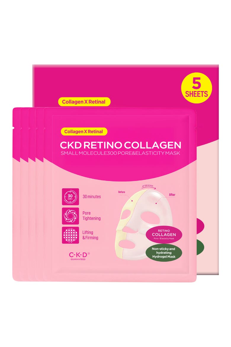 Retino Collagen Small Molecule 300 Pore & Elasticity Mask Set, Main, color, NO COLOR