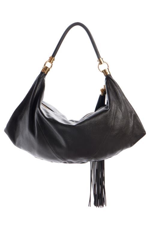 Chloé Hobo Bag Shoulder Bag In Black Leather In Kohl Brown