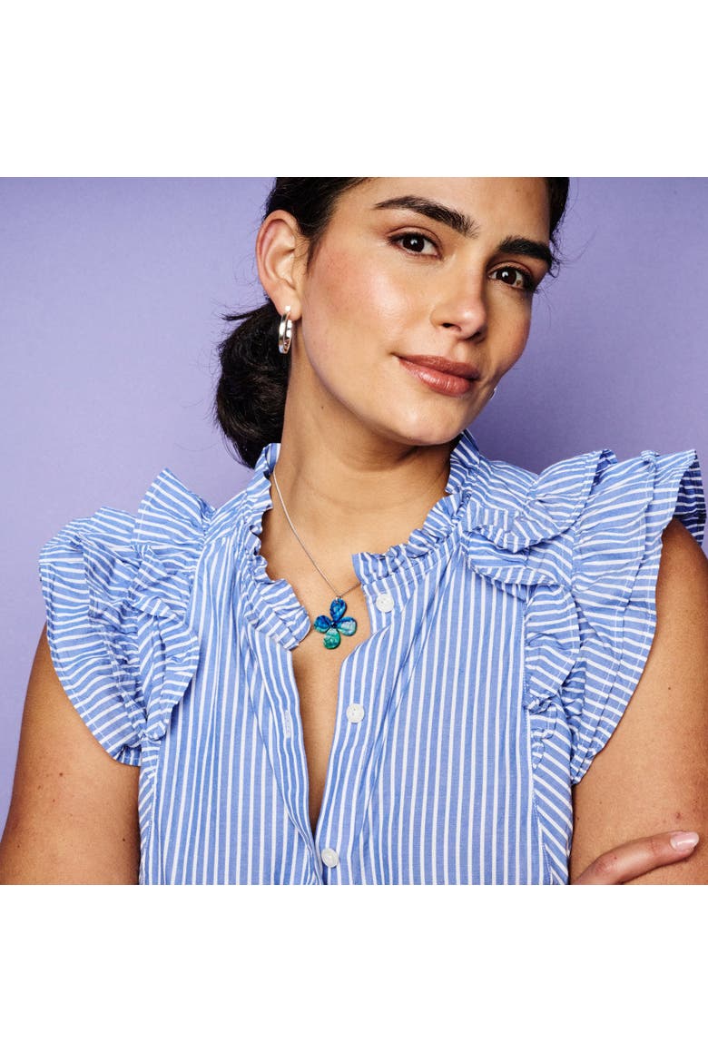 Daisy Pendant Necklace - Blue Lava, Alternate, color, Blue Lava