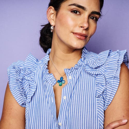 Toolally Daisy Pendant Necklace In Blue