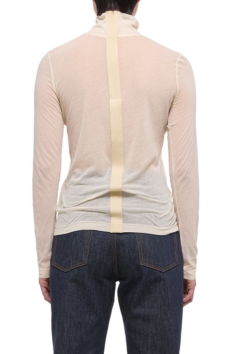 Helmut Lang Two Way Sheer Turtleneck Top, Alternate, color, Vanilla