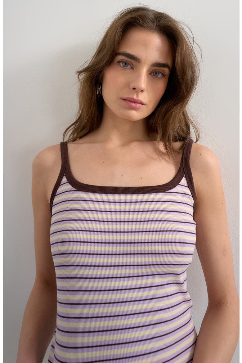 Stripe Rib Scoop Neck Tank Top, Alternate, color, LILAC