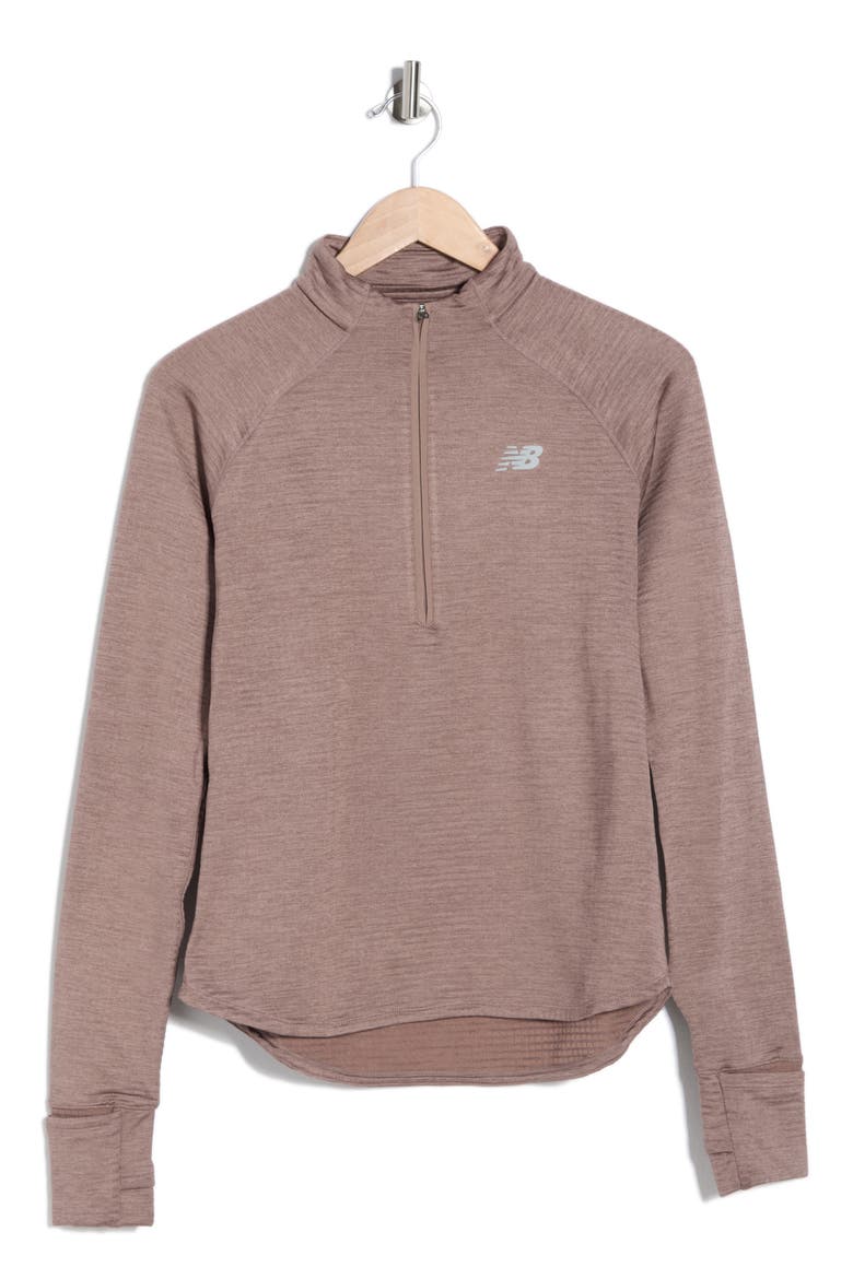 RC Essential Heat Grid Half Zip Pullover, Alternate, color, BROWN