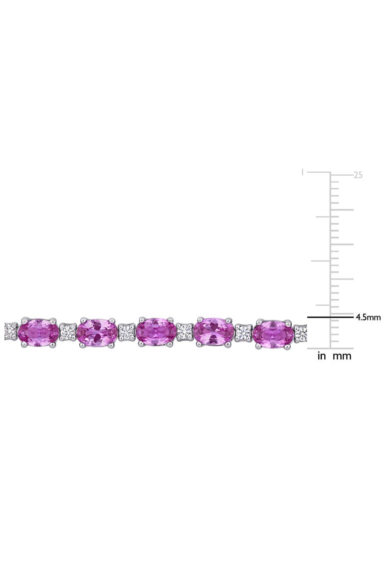 Lab Created Pink Sapphire & Lab Created White Sapphire Tennis Bracelet, Alternate, color, PINK