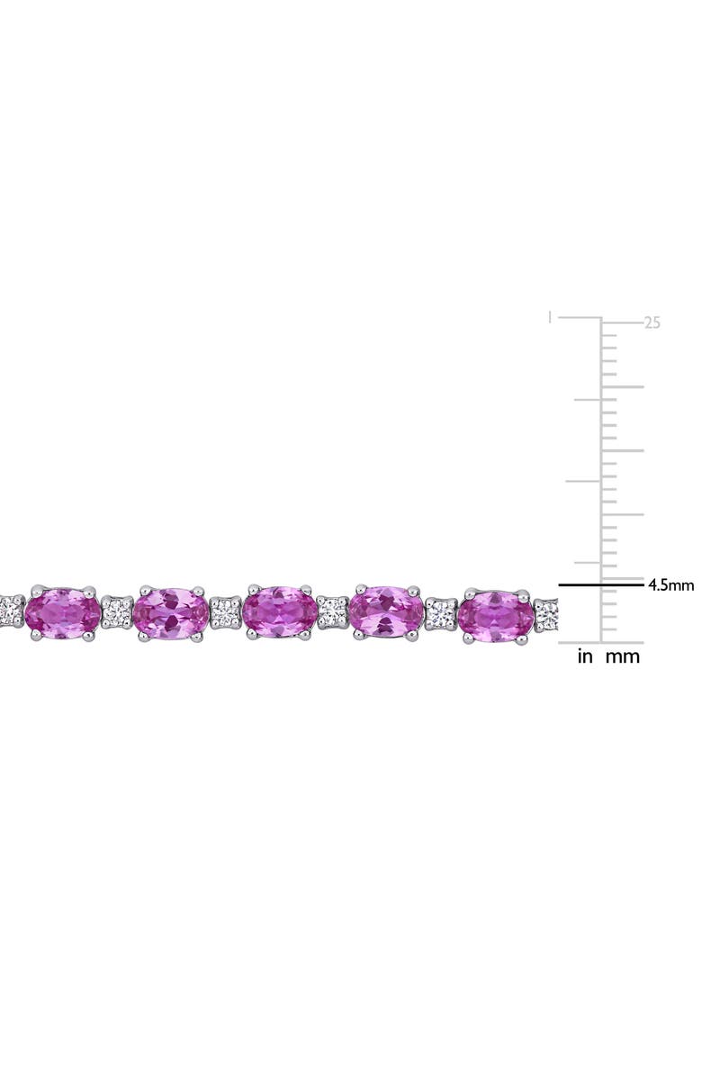 DELMAR Lab Created Pink Sapphire & Lab Created White Sapphire Tennis Bracelet, Alternate, color, Pink