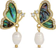 EYE CANDY LOS ANGELES Monarch Butterfly Cubic Zirconia Drop Earrings