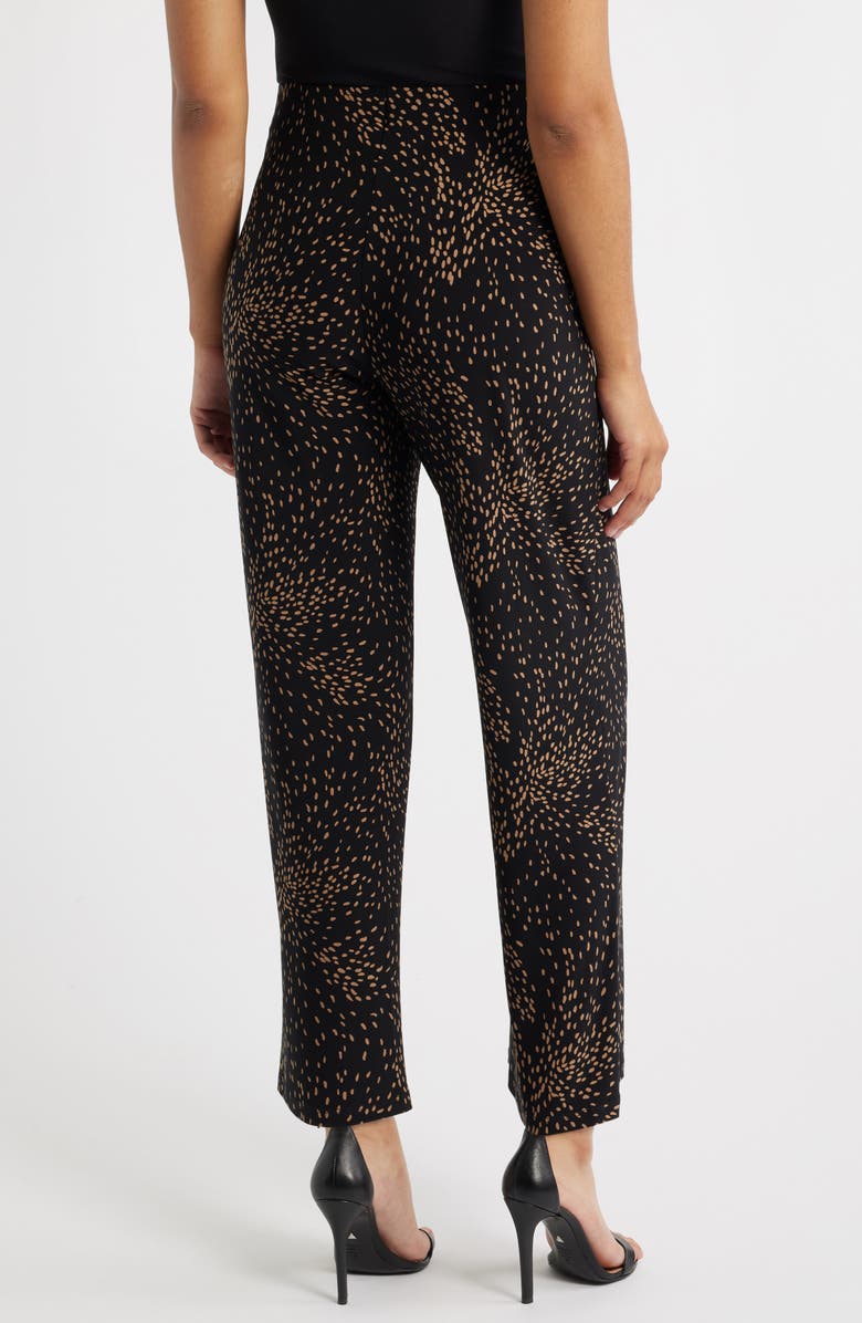 AK ANNE KLEIN Print Wide Leg Pull On Pants, Alternate, color, Anne Black/ Vicuna