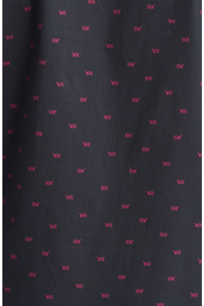 Men's Tiger Print Stretch Cotton Button-Up Shirt, Alternate, color, BLACK