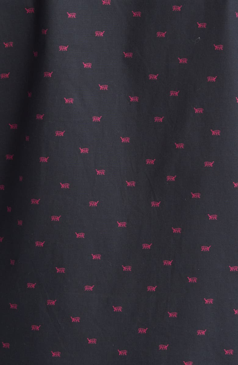 Stone Rose Men's Tiger Print Stretch Cotton Button-Up Shirt, Alternate, color, 