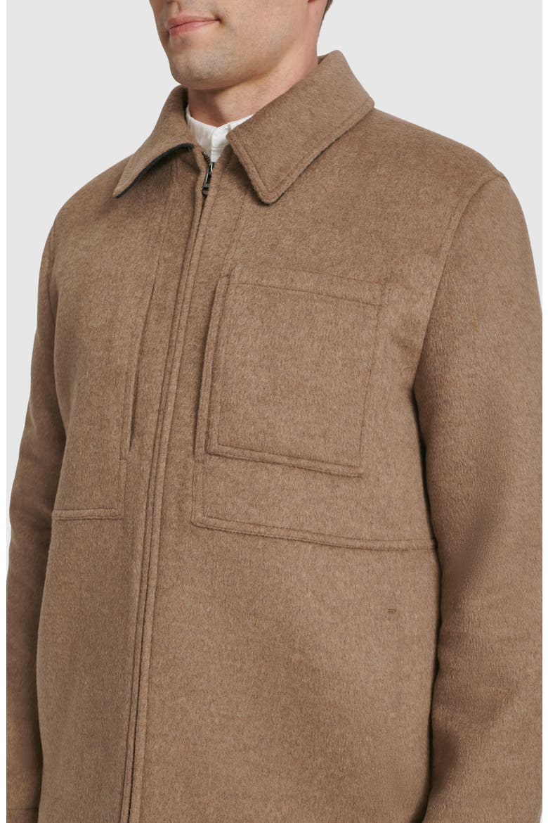 Felt Zip Front Shirt Jacket, Alternate, color, MUSHROOM