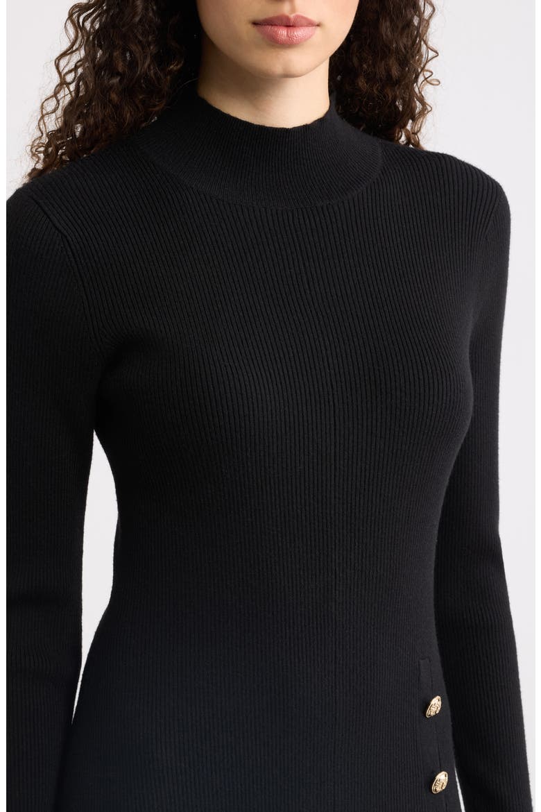 The Adhara Long Sleeve Sweater Dress, Alternate, color, NOIR