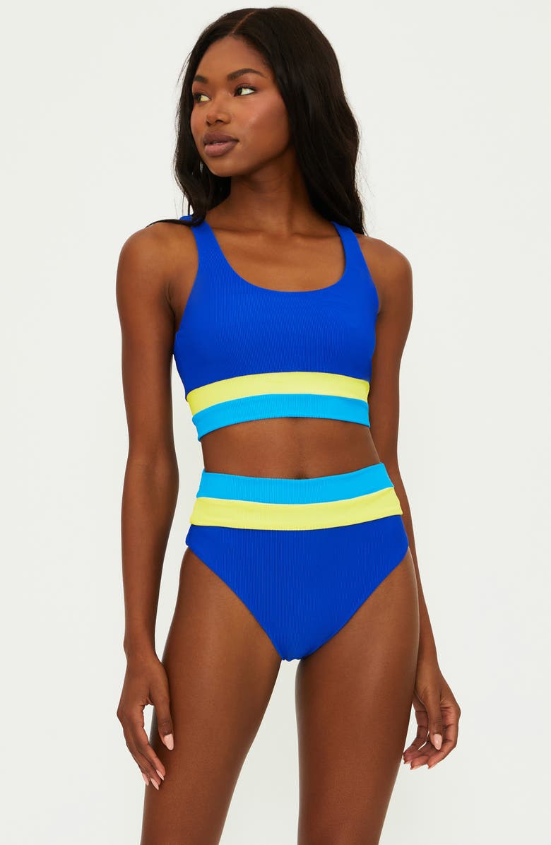 Beach Riot Mackenzine Colorblock Bikini Top, Alternate, color, Riviera Colorblock