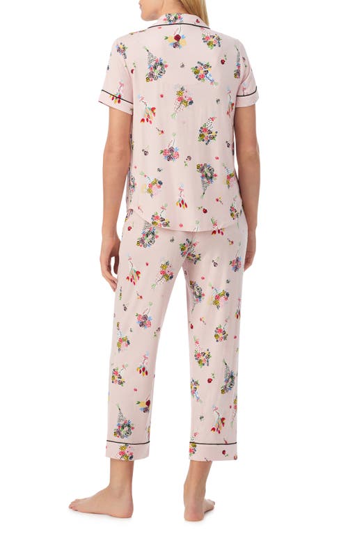 Kate Spade New York Printed Button Front Sleep Shirt In Pink