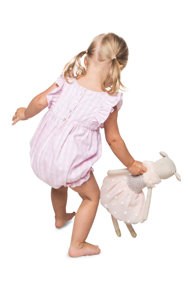 Petite Plume Gingham Ruffle Romper, Alternate, color, 